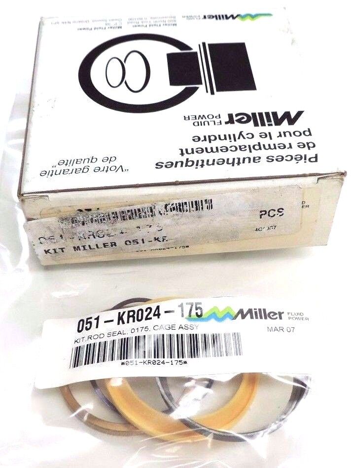 NIB MILLER 051-KR024-175 KIT, ROD SEAL, 0175, CAGE ASSY. 051KR024175