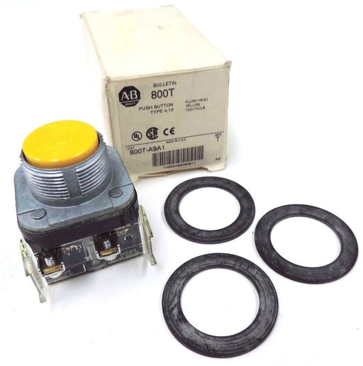 NIB ALLEN BRADLEY 800T-A9A1 PUSH BUTTON 800TA9A1 YELLOW SER. T