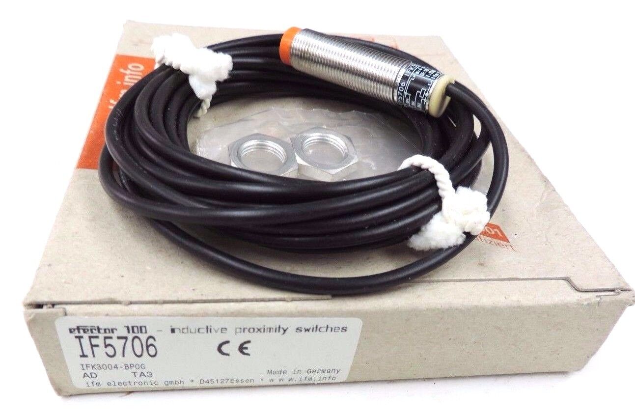 NIB IFM EFECTOR IF5706 PROXIMITY SENSOR IFK3004-BPOG, S: 4MM U: 10...30VDC