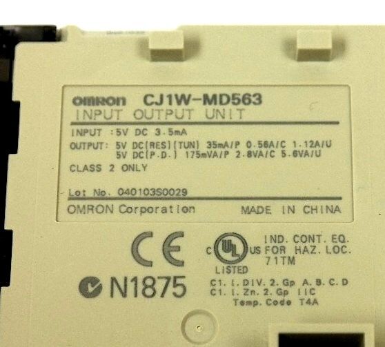 OMRON CJ1W-MD563 MIXED I/O MODULE 32 IN, 5VDC 3.5mA ,32 OUT 5VDC 35mA, CJ1WMD563