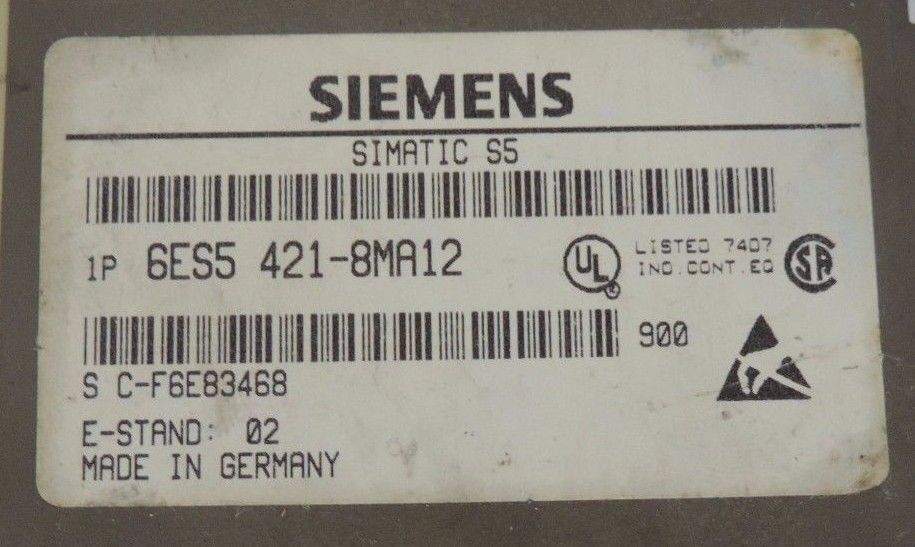 SIEMENS 6ES5 421-8MA12 SIMATIC S5 INPUT MODULE 6ES54218MA12