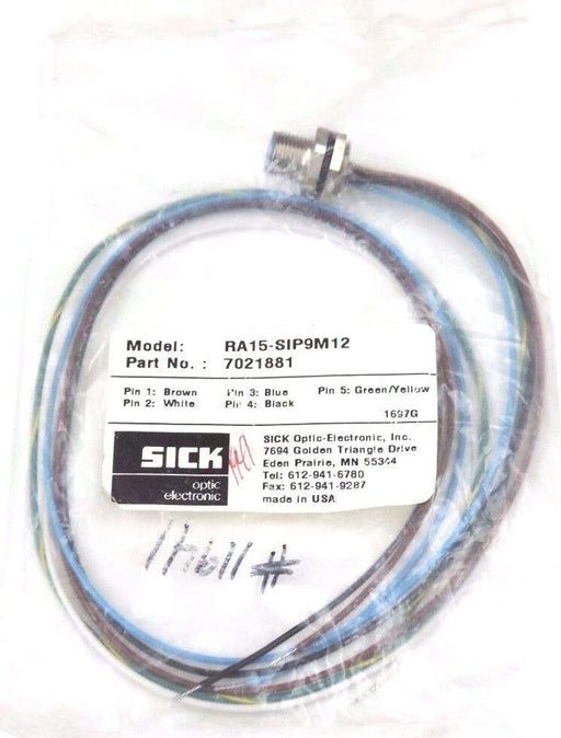 NEW SICK OPTIC RA15-SIP9M12 RECEPTACLE P/N: 7021881