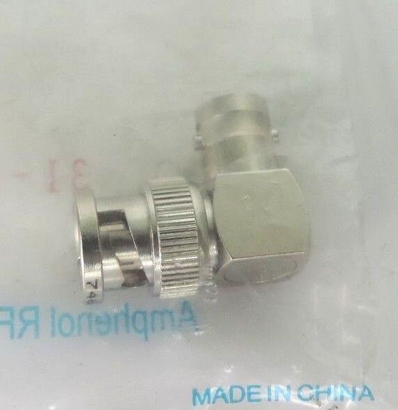 NEW AMPHENOL 31-209 COAXIAL ADAPTER,BNC JACK-BNC PLUG RIGHT ANGLE CONNECTOR RF