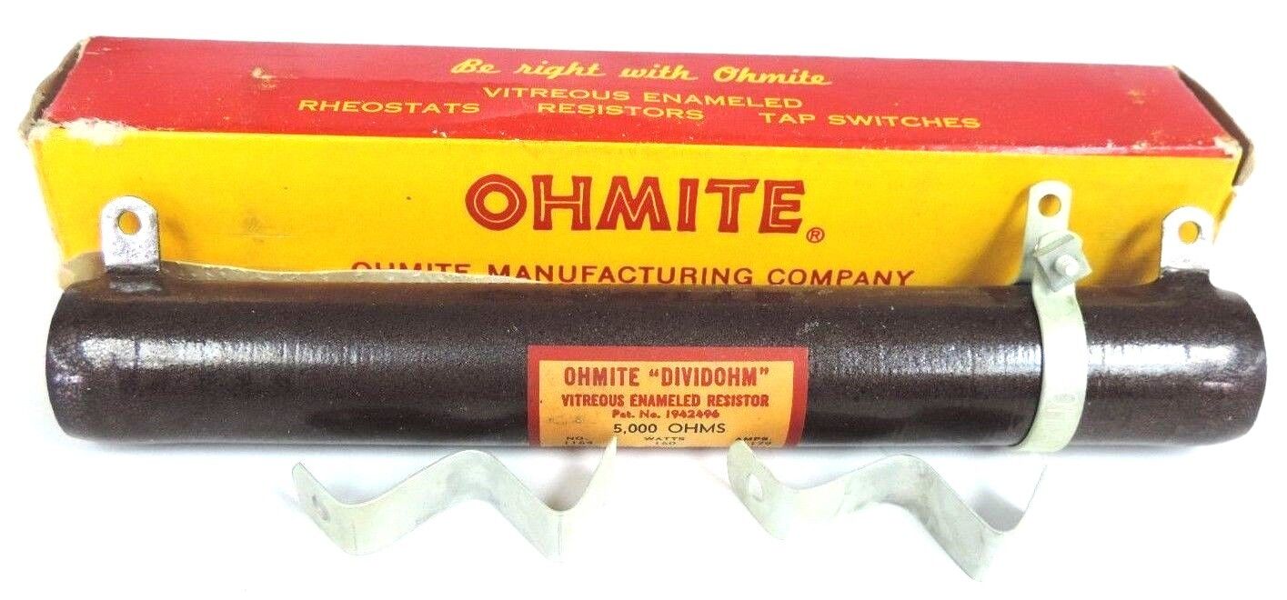 NIB OHMITE DIVIDOHM RESISTOR NO. 1164, 5000 OHMS WATT SIZE: 160 AMPS: 0.179