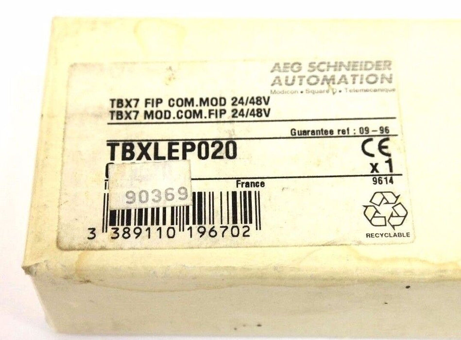 NIB SCHNEIDER ELECTRIC TELEMECANIQUE TBXLEP020 TBX7 MODCOM.FIP 24/48V TBX-LEP020