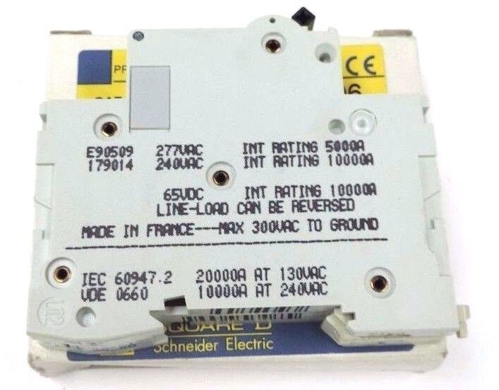 NIB SQUARE D MG24506 C60N SUPPLEMENTARY PROTECTOR 88101, 1-POLE, 10AMPS