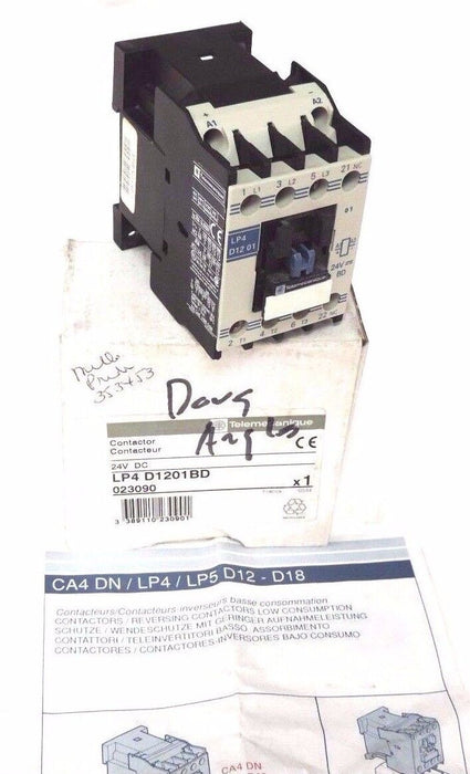 NIB TELEMECANIQUE LP4D1201BD CONTACTOR LP4-D1201BD, 24V DC