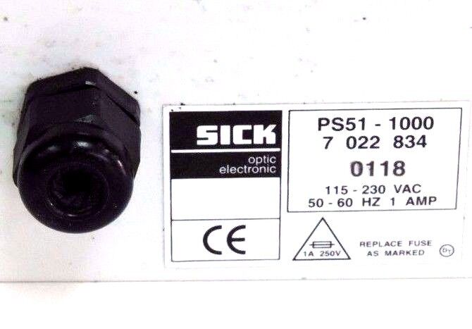 SICK PS51-1000 POWER SUPPLY 115/230VAC, 50/60HZ, 1AMP, 7 022 834 0118, PS511000