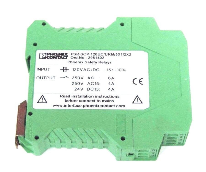 PHOENIX CONTACT PSR-SCP-120UC/URM/5X1/2X2 RELAY 120/240VAC, 2981402