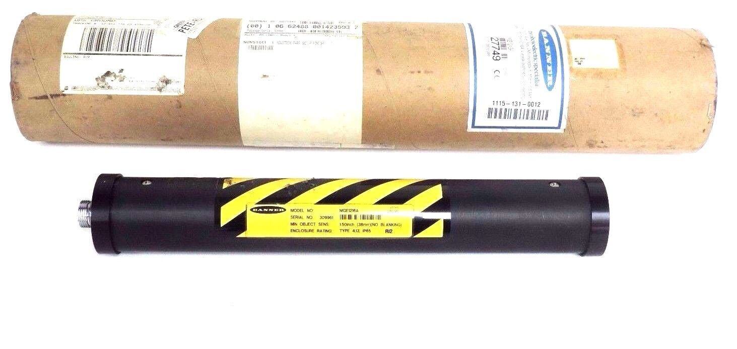 BANNER MGE1216A LIGHT CURTAIN EMITTER GUARD 27749, 38MM