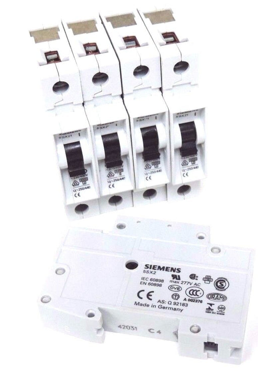 LOT OF 5 SIEMENS 5SX2 C4 CIRCUIT BREAKERS 5SX2C4, 5SX21-C4, 5SX21C4