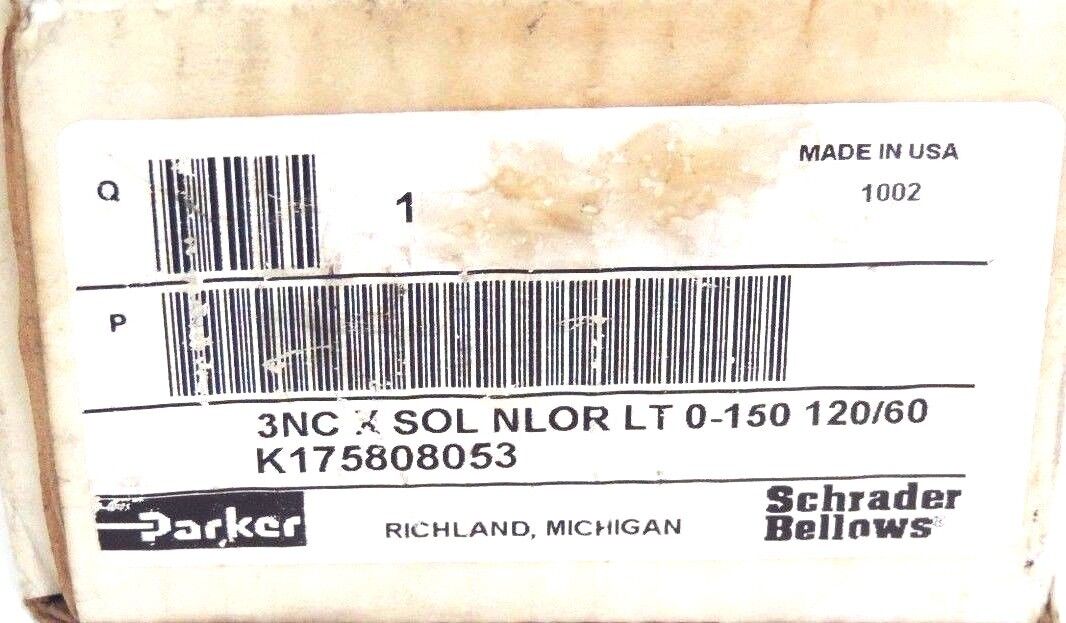 NIB PARKER K175808053 3NC X SOL NLOR LT 0-150 120V, 60HZ