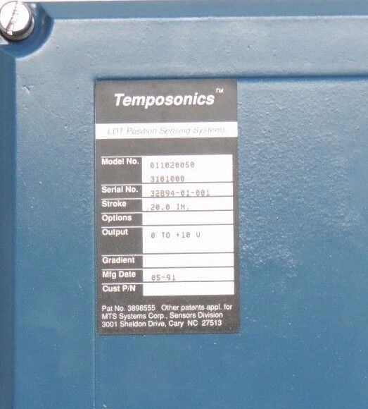 TEMPOSONICS 011020050 3101000 LDT POSITION SENSOR 20" STROKE 0-10V