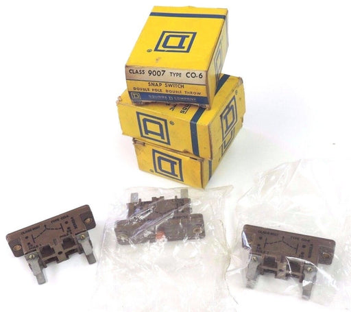 LOT OF 3 NIB SQUARE D CLASS 9007 TYPE CO-6 SNAP SWITCHES 9007-CO-6, 9007CO6