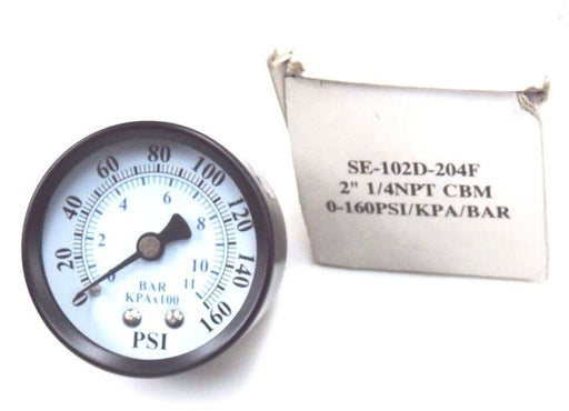 NIB PIC GAUGES SE-102D-204F, 2'', 1/4NPT CBM, 0-160PSI/KPA/BAR, SE102D204F