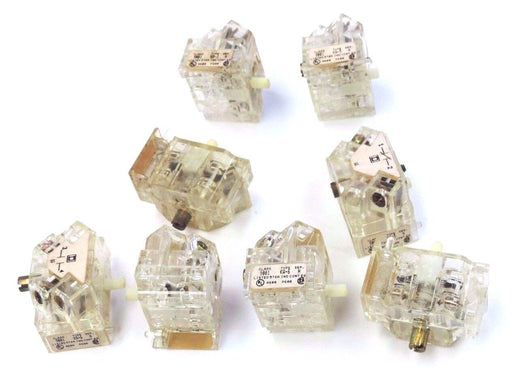 LOT OF 8 SQUARE D PUSHBUTTON CONTACTS 9001-KA3, 9001-KA5, 9001-KA6 SER. H