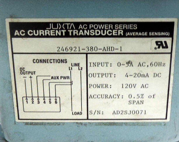 YOKOGAWA 246921-380-AHD-1 CURRENT TRANSDUCER 120V 246921380AHD1