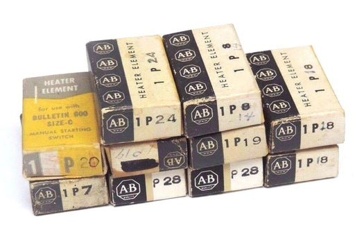LOT OF 10 NIB ALLEN BRADLEY HEATER ELEMENTS P28, P24, P20, P19, P18, P7, P14