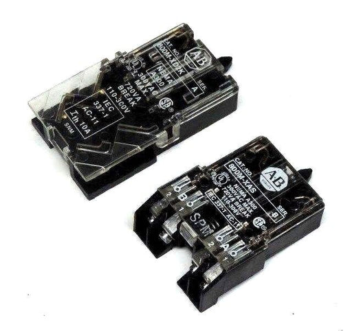 LOT OF 7 ALLEN BRADLEY CONTACT BLOCKS 800M-XD2K, 800M-XD1K, 800M-XAS
