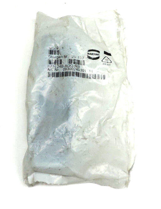 NIB HARTING HAN 24B-AGG-RB BULKHEAD CONNECTOR FEMALE MOUNT 09300240301 11