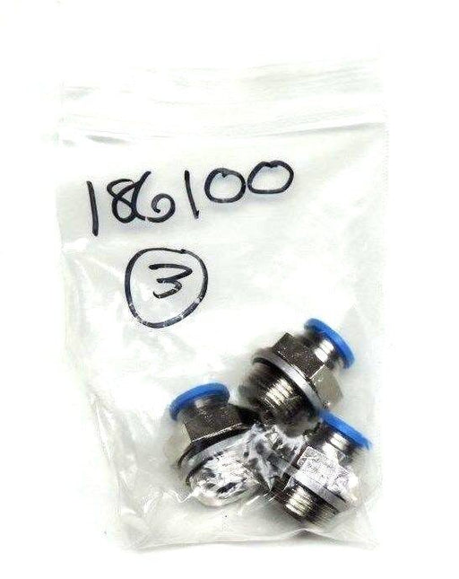 LOT OF 3 NEW FESTO 186100 PUSH IN MALE THREAD FITTINGS