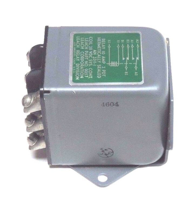 NEW LEACH CORP. AN-3311-1 RELAY 28VDC, 10AMP, 2PDT, HERMETICALLY SEALED, AN33111