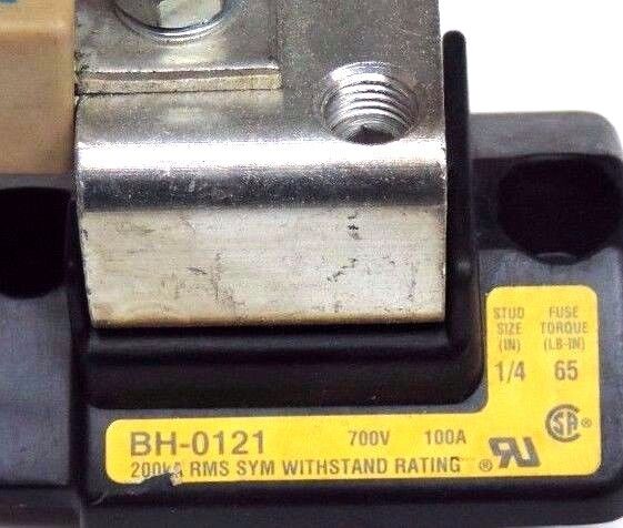 GOULD SHAWMUT A50QS80-4R AMPTRAP FUSE W/ (2) BUSSMANN BH-0121 MODULAR FUSEBLOCKS