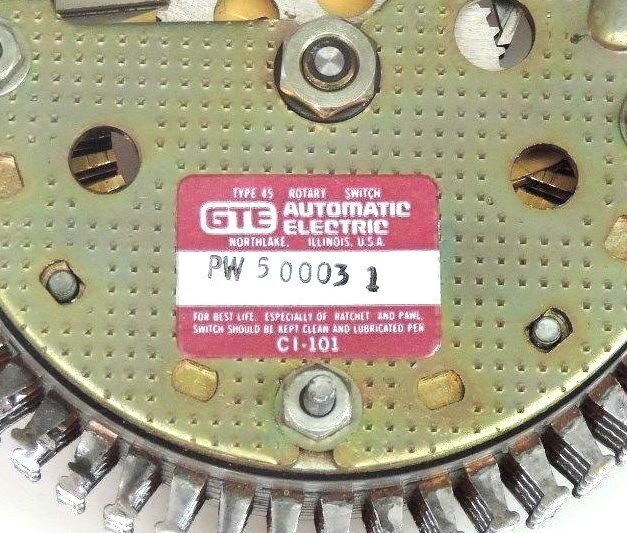 GTE AUTOMATIC ELECTRIC TYPE 45 ROTARY SWITCH PW 50003 1, C1-101