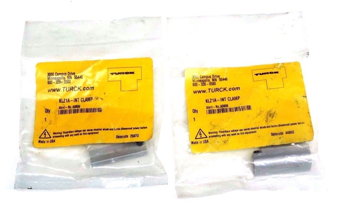 LOT OF 2 NIB TURCK KLZ4-INT CLAMPS IDENT. NO. A0806 KLZ4INT