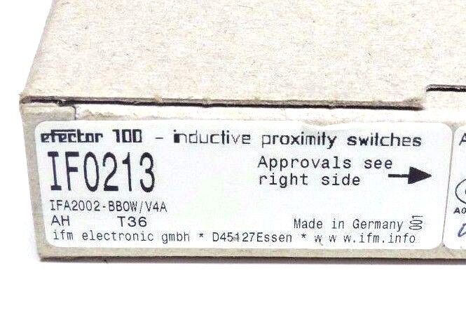 NIB IFM EFECTOR IF0213 PROXIMITY SWITCH IFA2002-BBOW/V4A