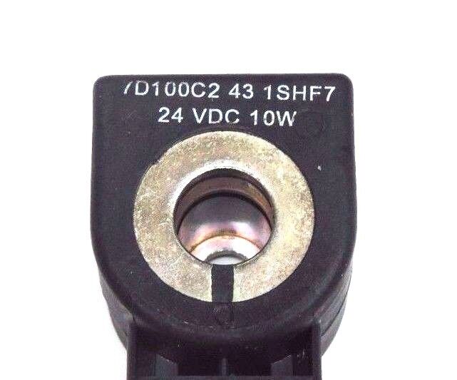 LOT OF 2 PARKER 7133KBN1LVJ1 SOLENOID VALVE COILS W/ CONNECTOR 7D100C2, 24VDC
