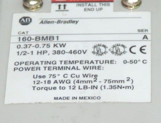 ALLEN BRADLEY 160-BMB1 SER. A DYNAMIC BRAKE MODULE 160BMB1