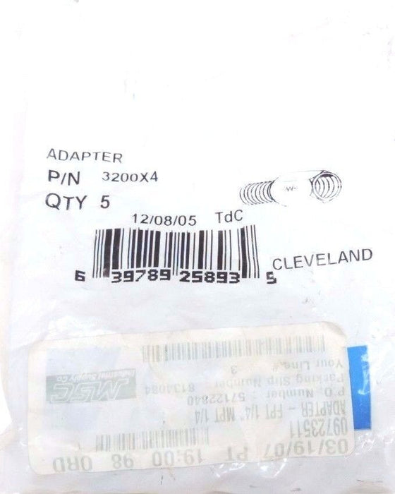 BAG OF 5 NEW EATON 3200X4 ADAPTERS - FPT 1/4'' MPT 1/4''