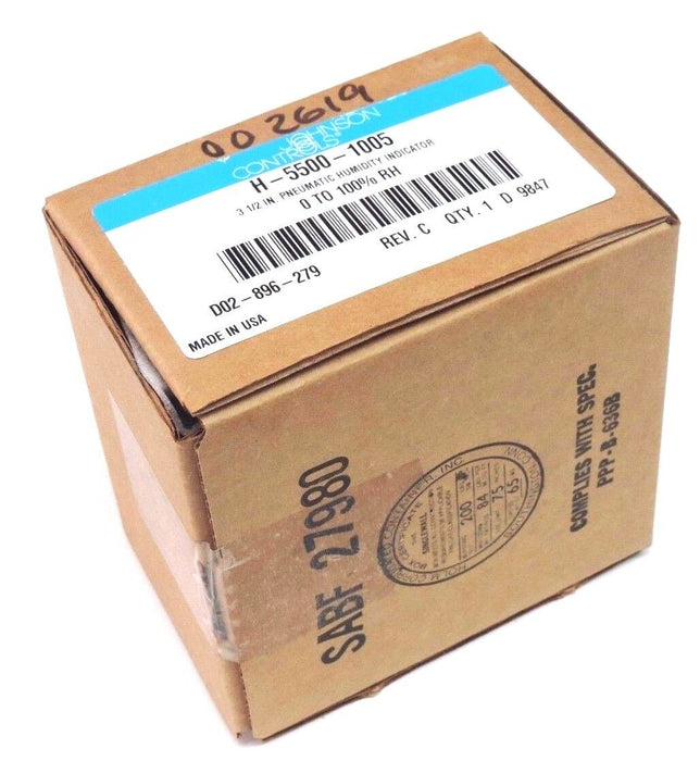 NIB JOHNSON CONTROLS H-5500-1005 PNEUMATIC HUMIDITY INDICATOR 3-1/2'', 0 TO 100%