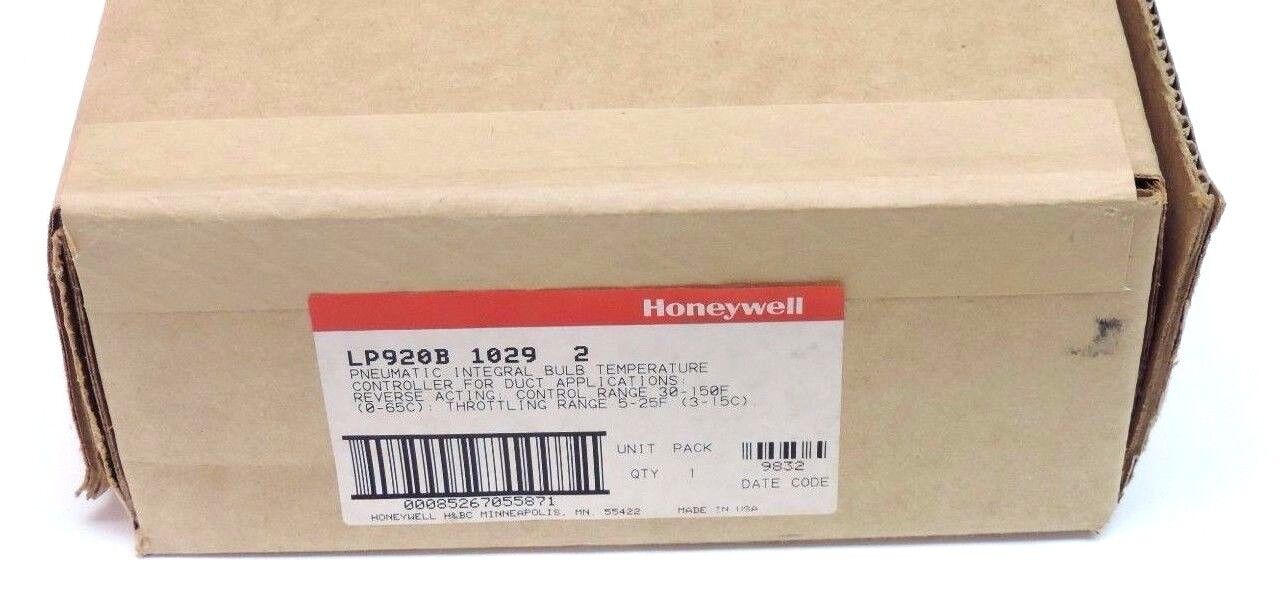 F/S HONEYWELL LP920B-1029 PNEUMATIC INTEGRAL BULB TEMPERATURE CONTROLLER 30-150F