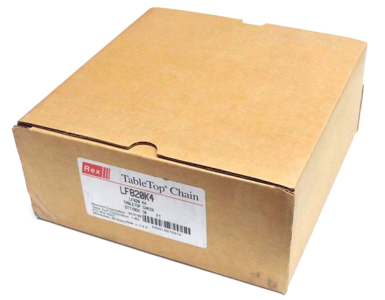 NIB REXNORD LF820K4 TABLE TOP CHAIN BROWN 5FT-3IN LENGTH 4" WIDTH 1.5" PITCH