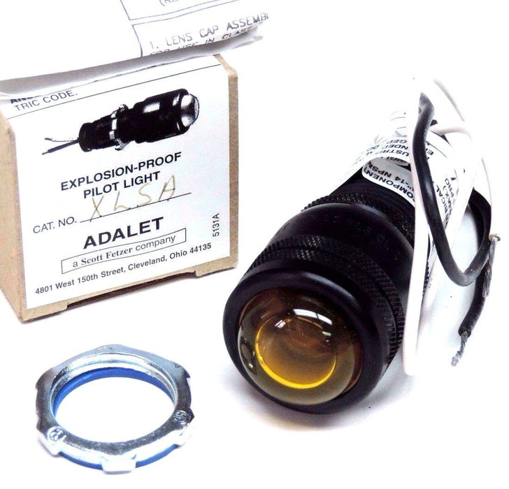 NIB ADALET XLSA EXPLOSION PROOF PILOT LIGHT 6W, 120V, 6S6 LAMP