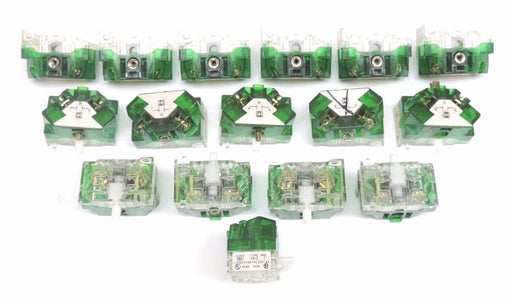 LOT OF 16 SQUARE D 9001-KA-2 FINGERSAFE CONTACT BLOCKS SER J, 9001KA2