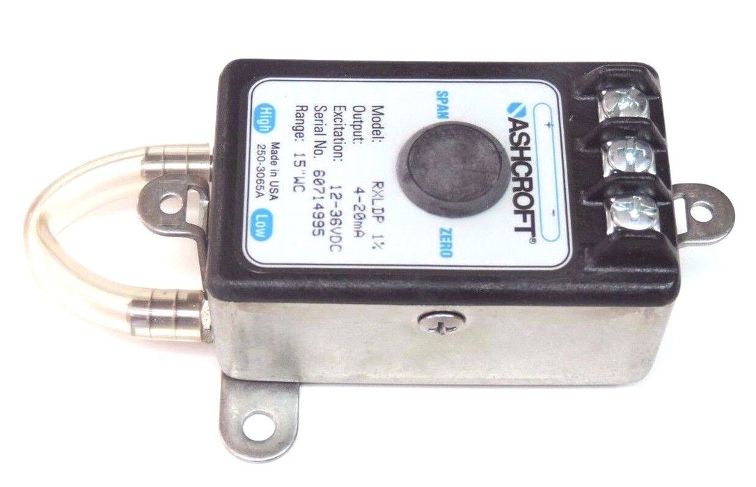 NIB ASHCROFT ASH-RX-D-100-B-M-MB4-42-B-10IW PRESSURE TRANSMITTER 4-20MA, RXLDP