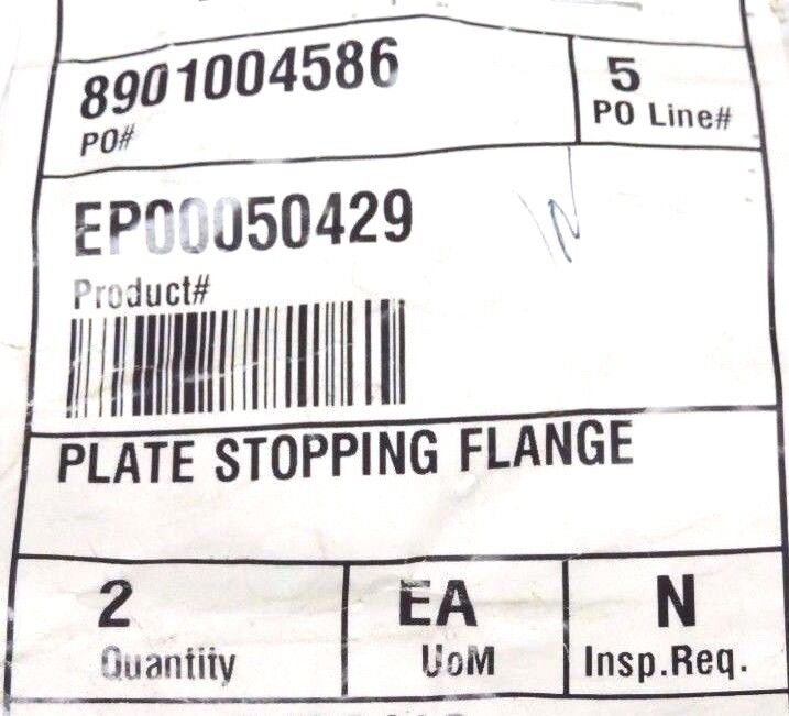 LOT OF 2 NEW 00050429 PLATE STOPPING FLANGES EP00050429, D=59 H=12