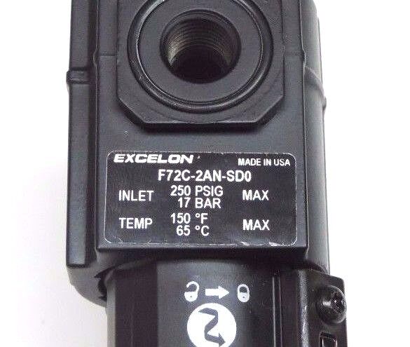 NORGREN EXCELON F72C-2AN-SD0 OIL FILTER 250PSIG, 150 DEG F, F72C2ANSD0