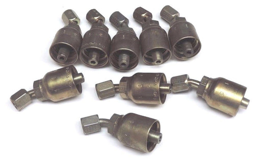 LOT OF 9 NEW PARKER 17743-4-6 SWIVEL ADAPTERS 45 DEG 1/4" X 1" I.D. 1774346
