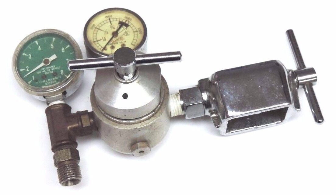 LIF-O-GEN MODEL 1500 GAS PRESSURE REGULATOR, 1-8 LITERS PER MIN OXYGEN GAUGE
