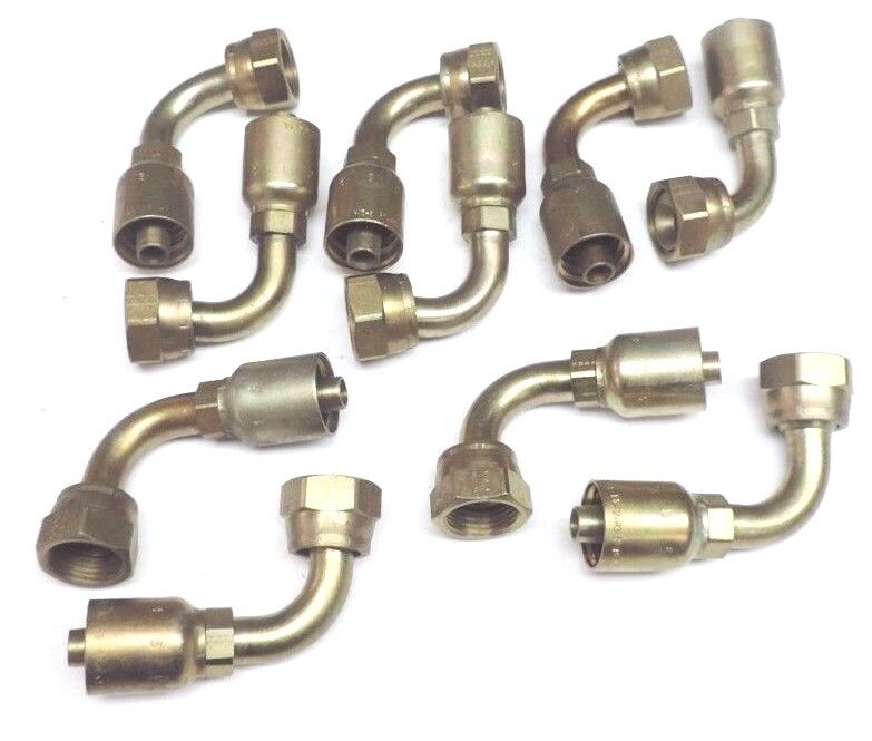 LOT OF 10 NEW PARKER 13943-12-8 CRIMP HOSE FITTINGS 3/4" X #12 FEMALE JIC 37