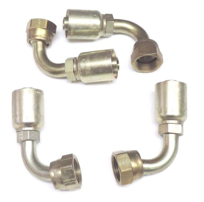 LOT OF 4 NEW PARKER 13943-12-10 SWIVEL 90 ELBOW ADAPTERS 3/4" 139431210