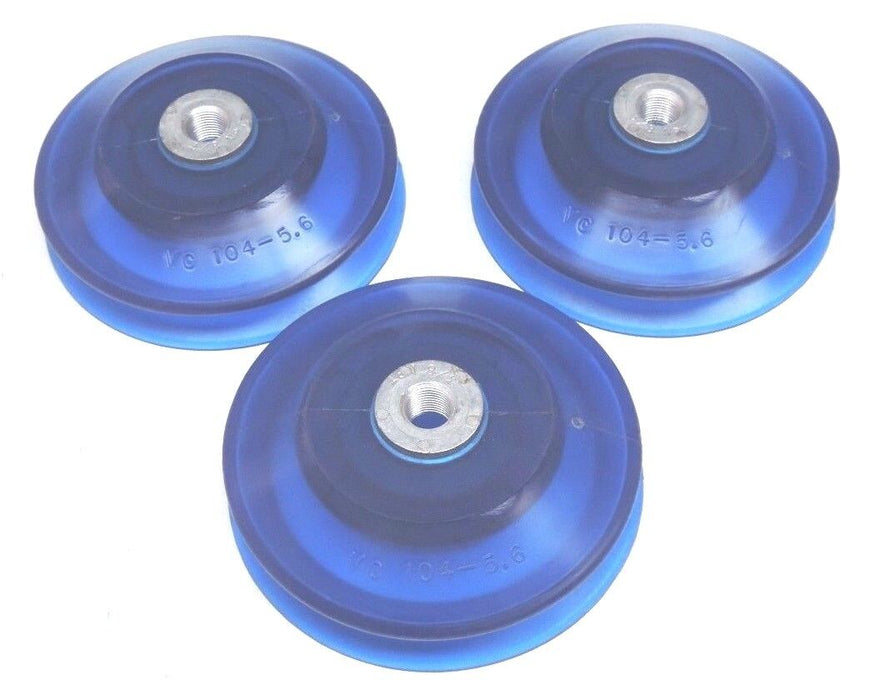 LOT OF 3 NEW VI-CASE VC-104-5.6 BLUE VACUUM CUPS 5.6" WIDTH 3/8" BORE VC10456