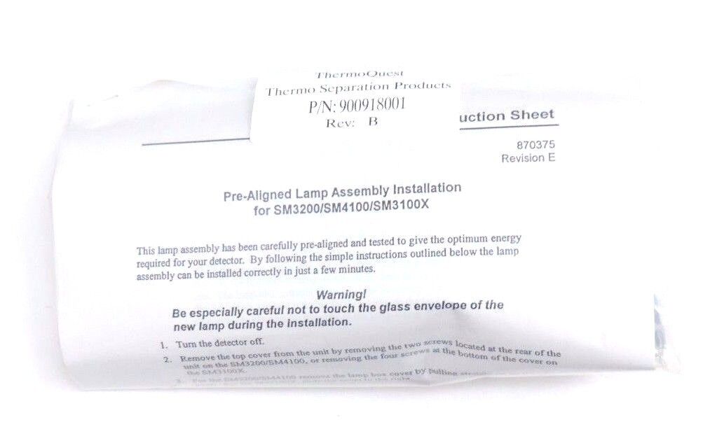 NIB THERMO SEPERATION PRODUCTS 900918001 DEUTERIUM LAMP REV B