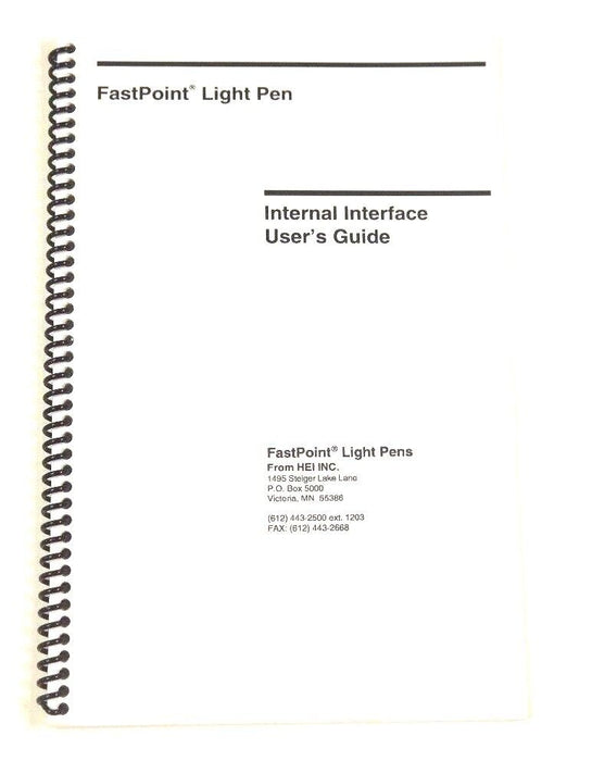 NIB HEI INC. FASTPOINT LIGHT PEN W/ PXL-390 REV. D DRIVER, CABLES, AND SOFTWARE