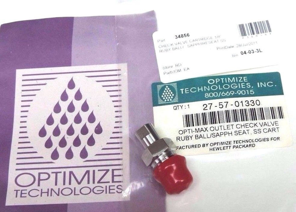 NEW OPTIMIZE TECHNOLOGIES INC. 27-57-01330 OPTI-MAX OUTLET CHECK VALVE RUBY BALL