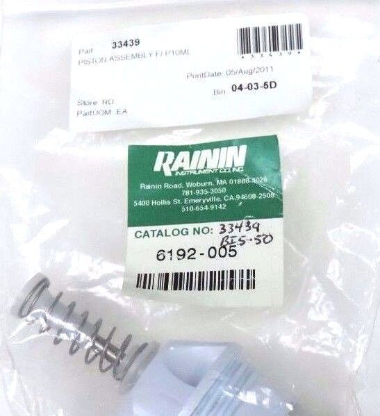 NEW RAININ 6192-005 PISTON ASSEMBLY F/P10ML, 6192005